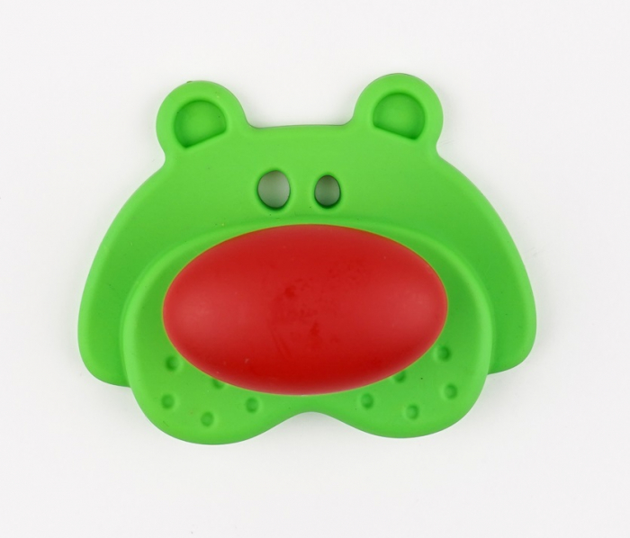 Buton pentru mobila copii Joy Ursulet, finisaj verde cu nasuc rosu CB, 30 mm [2]
