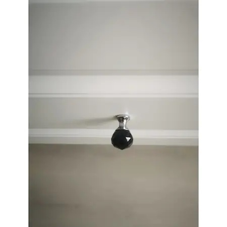 Buton pentru mobila cristal CRPA, finisaj crom lucios+cristal negru, D:30 mm [5]