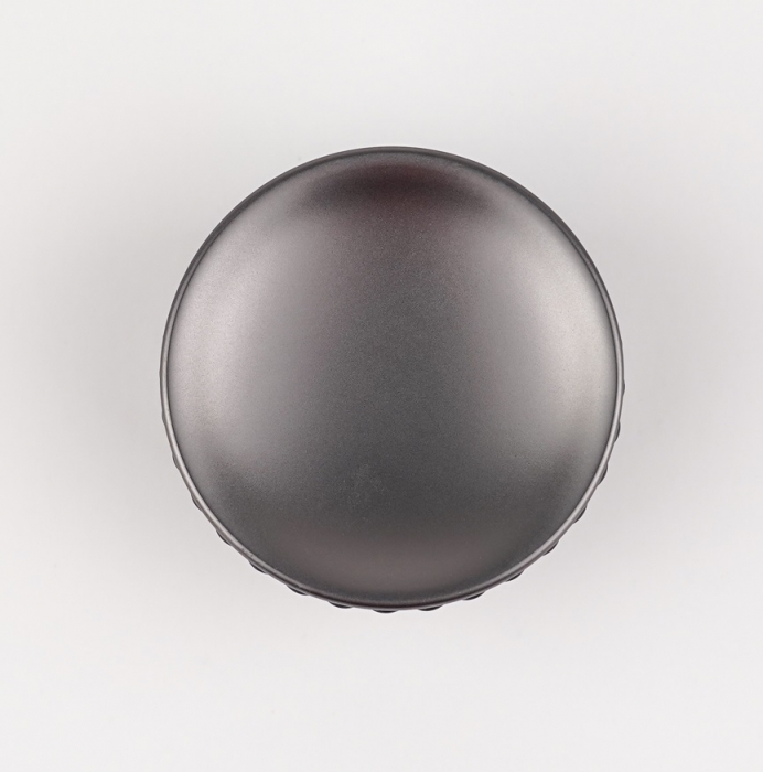 Buton pentru mobila cu baza striata Tamer, finisaj negru gun metal CB, Ø 50 mm [2]