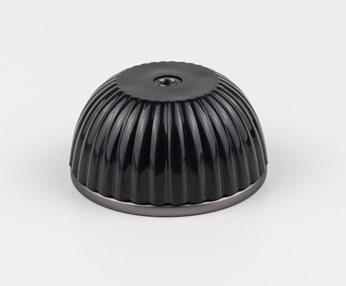 Buton pentru mobila cu baza striata Tamer, finisaj negru gun metal CB, Ø 50 mm [4]