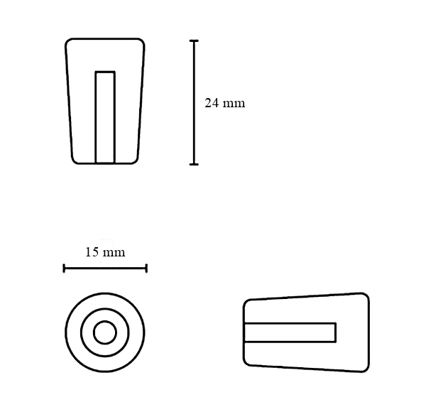 Buton pentru mobila Delgot, finisaj negru grafit, 15x24 mm [3]