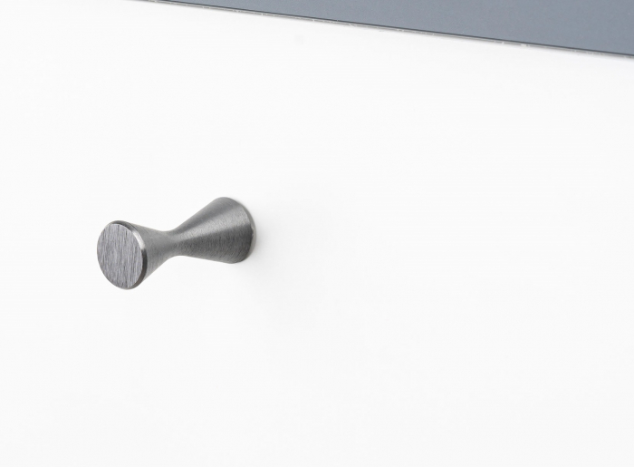 Buton pentru mobila Diabolo, finisaj gri periat, D:13.5 mm [3]