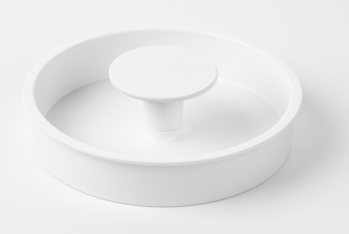 Buton pentru mobila ingropat Dipo, finisaj alb mat, D 74 mm [4]