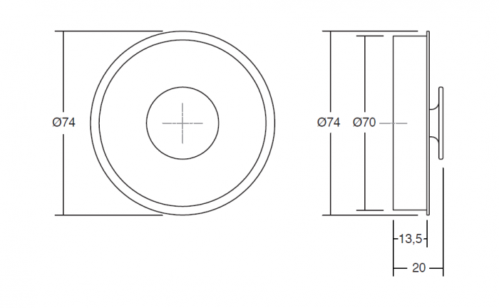 Buton pentru mobila ingropat Dipo, finisaj negru mat, D 74 mm [4]