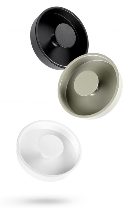 Buton pentru mobila ingropat Dipo, finisaj negru mat, D 74 mm [3]