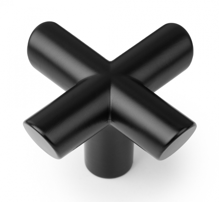 Buton pentru mobila Equis, finisaj negru mat, 40x40 mm [5]