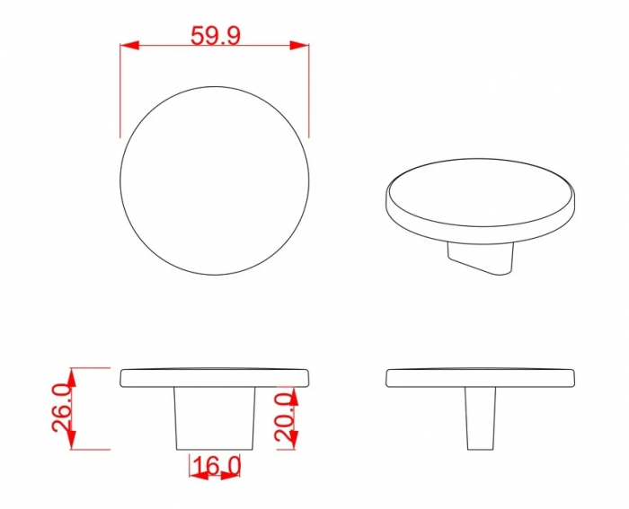 Buton pentru mobila Esme, finisaj alama satin CB, 16 mm [3]
