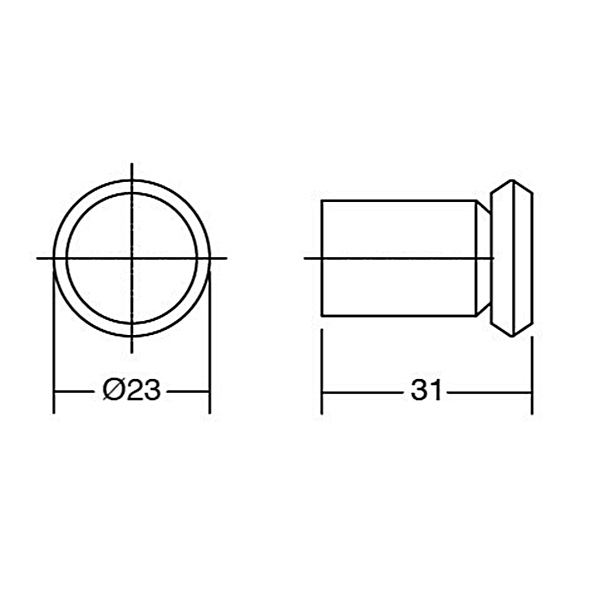 Buton pentru mobila Fase, finisaj negru periat, D:23 mm [2]