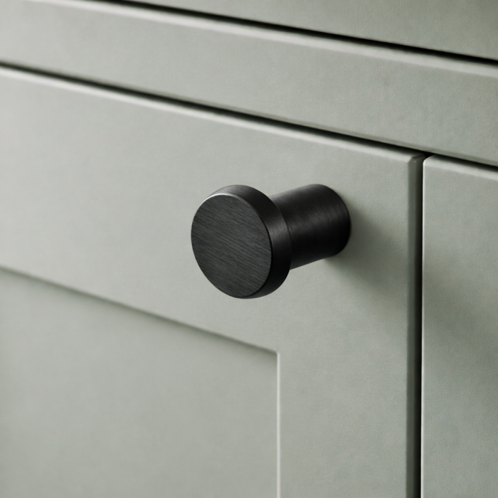 Buton pentru mobila Fase, finisaj negru periat, D:23 mm [4]