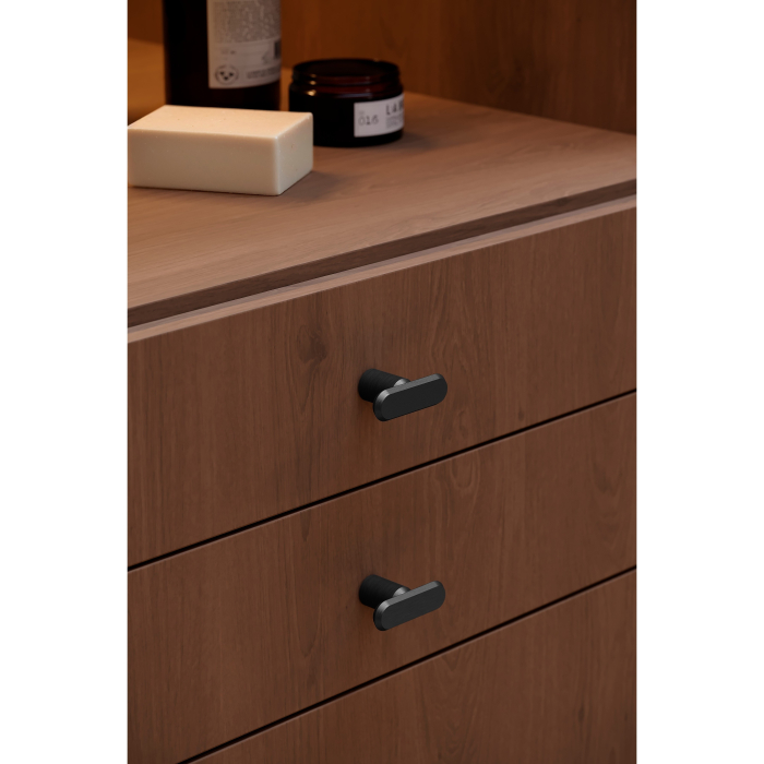 Buton pentru mobila Fase, finisaj negru periat, L:52 mm [3]