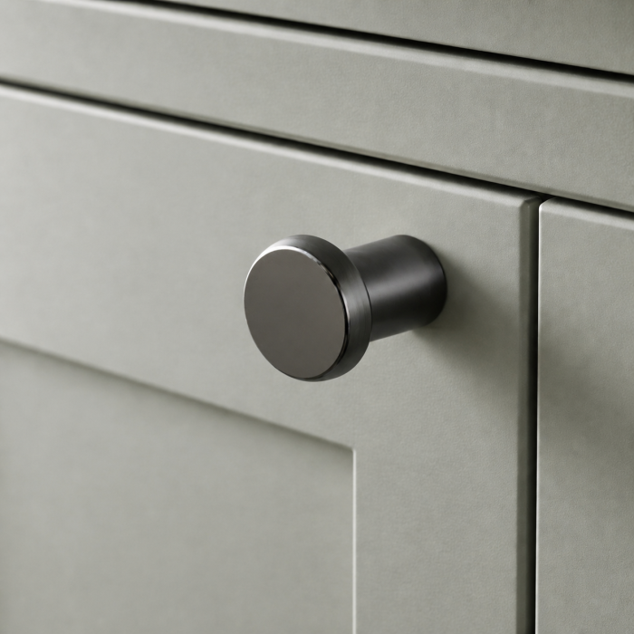 Buton pentru mobila Fase, finisaj negru titan lustruit, D:23 mm [3]