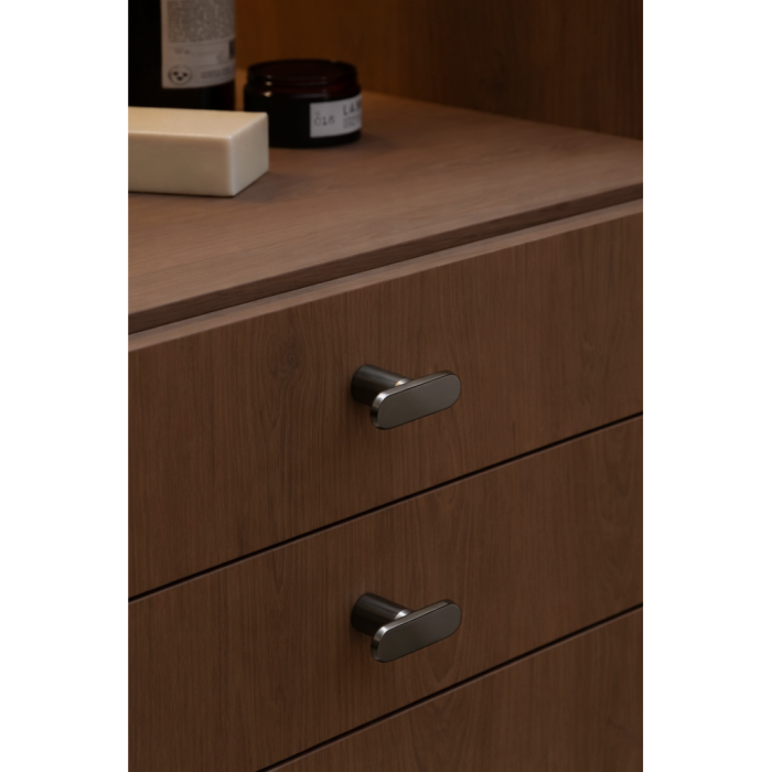 Buton pentru mobila Fase, finisaj negru titan lustruit, L:52 mm [3]