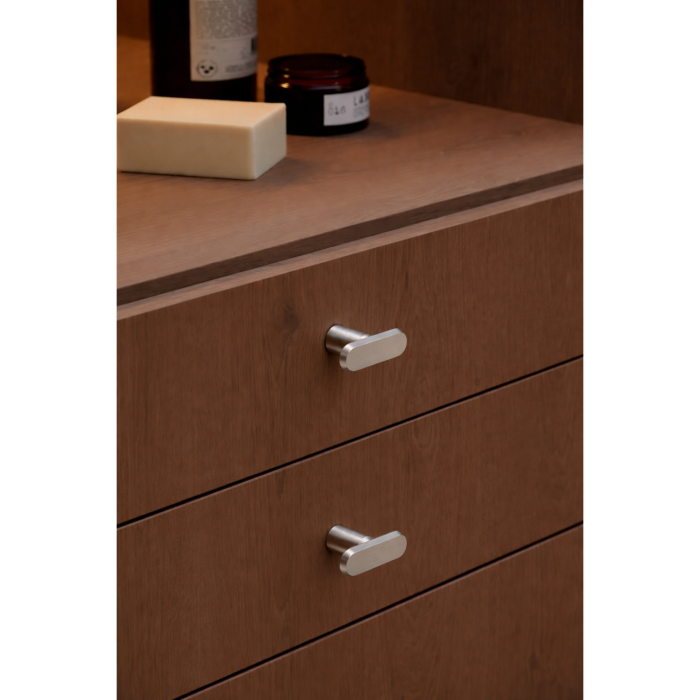 Buton pentru mobila Fase, finisaj otel inoxidabil, L:52 mm [3]