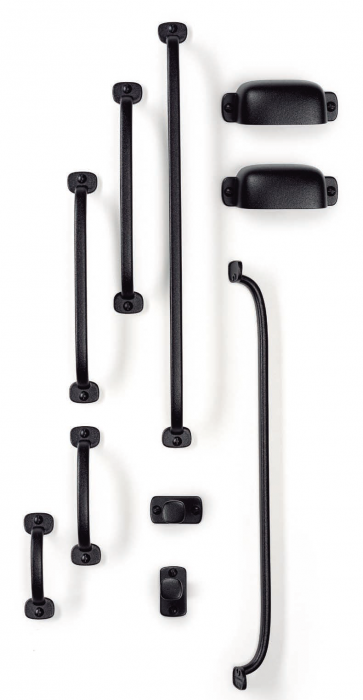Buton pentru mobila Firm, finisaj negru texturat, L:45,8 mm [3]