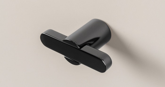 Buton pentru mobila Fusion, finisaj negru mat, 58x31.5 mm [3]