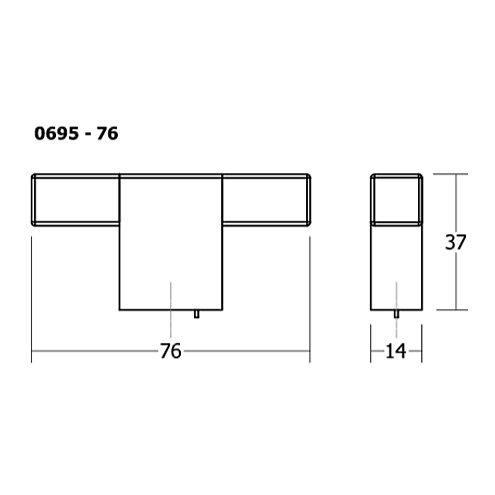 Buton pentru mobila Hako, finisaj stejar, 76x37 mm [3]
