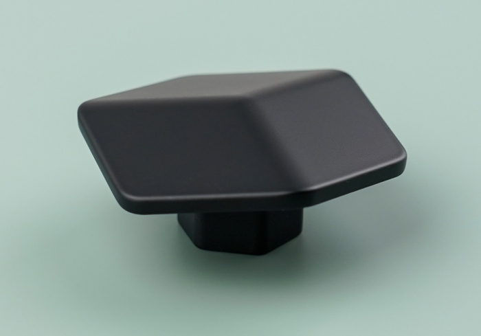 Buton pentru mobila Hexagon, finisaj negru mat CB, 16 mm [5]