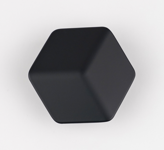 Buton pentru mobila Hexagon, finisaj negru mat CB, 16 mm [2]