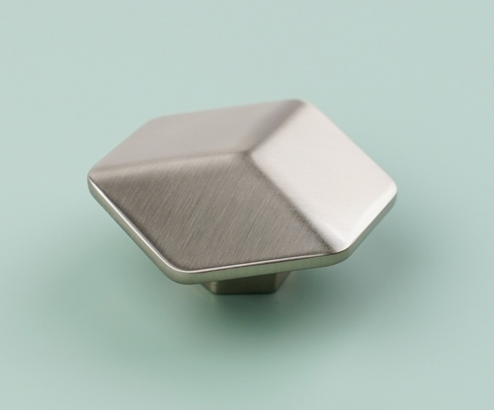 Buton pentru mobila Hexagon, finisaj nichel satin CB, 16 mm [5]