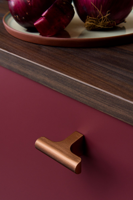 Buton pentru mobila Hinoki, finisaj bronz periat, 60x36.7 mm [3]