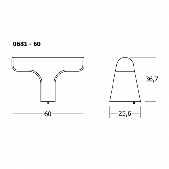 Buton pentru mobila Hinoki Wood, finisaj nuc, 60x36.7 mm [5]