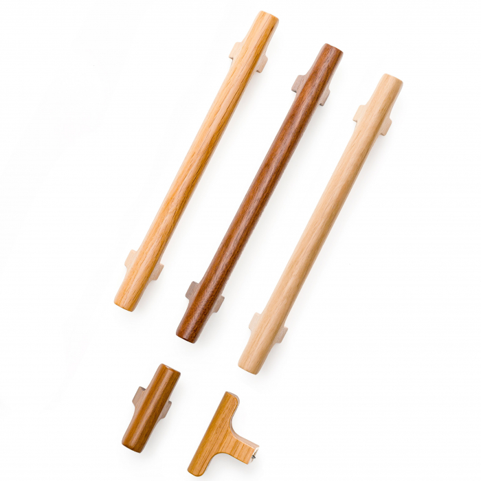 Buton pentru mobila Hinoki Wood, finisaj nuc, 60x36.7 mm [6]
