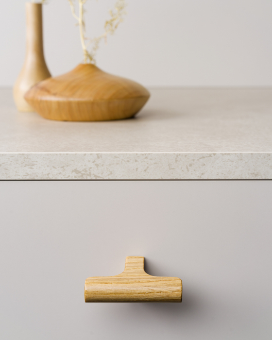 Buton pentru mobila Hinoki Wood, finisaj stejar, 60x36.7 mm [3]