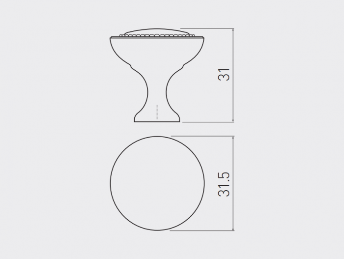 Buton pentru mobila Imperia, finisaj negru mat GT, D:31.5 mm [4]