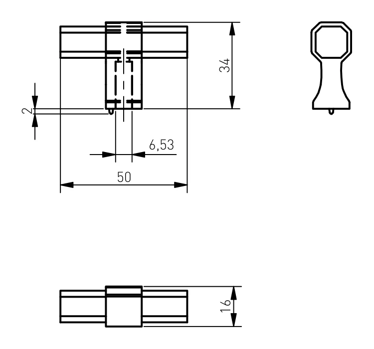 Buton pentru mobila Imperial, finisaj auriu periat GT, 50x16x34 mm [6]