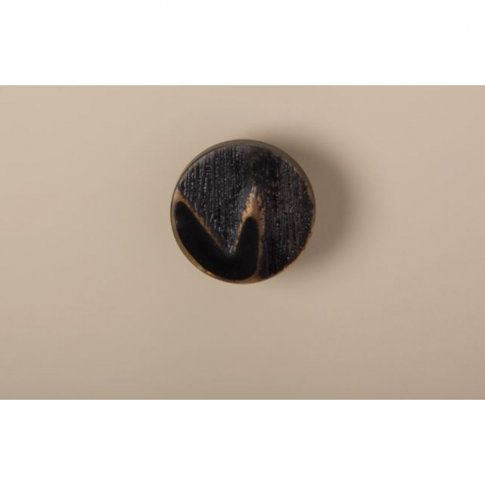 Buton pentru mobila Leaf, finisaj negru mat, D:50 mm [2]