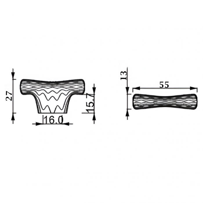 Buton pentru mobila Lina, finisaj negru mat CB, 16 mm [2]