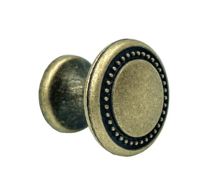 Buton pentru mobila Louis, finisaj alama antichizata, D:25 mm [2]