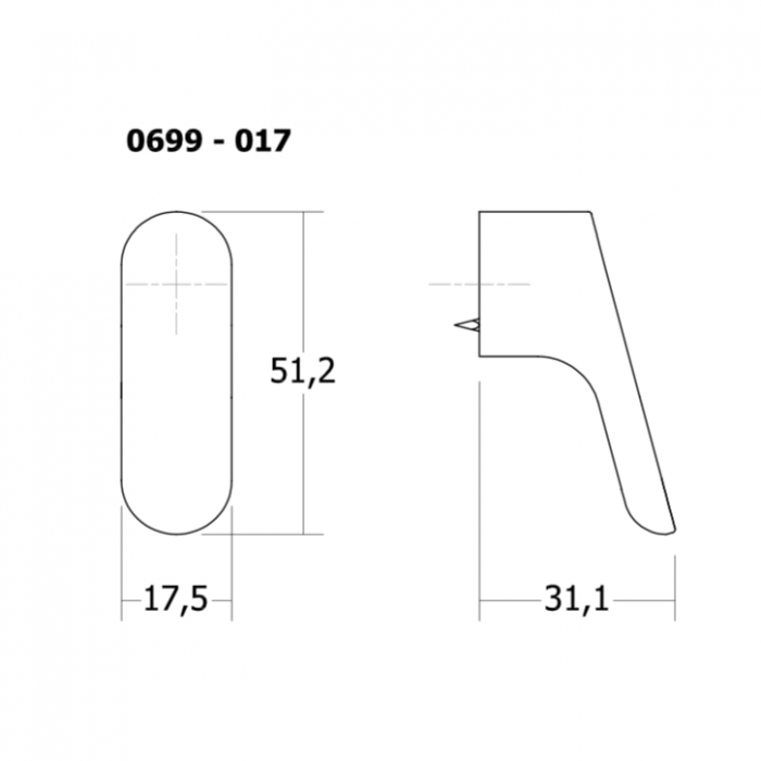 Buton pentru mobila Luv Wood, finisaj natur, 17.5x51.2 mm [4]