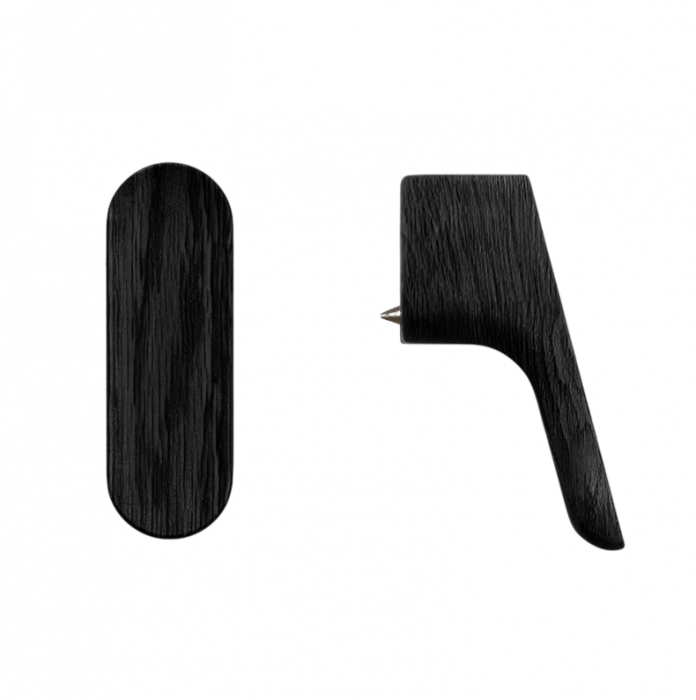 Buton pentru mobila Luv Wood, finisaj negru mat lacuit, 17.5x51.2 mm [2]