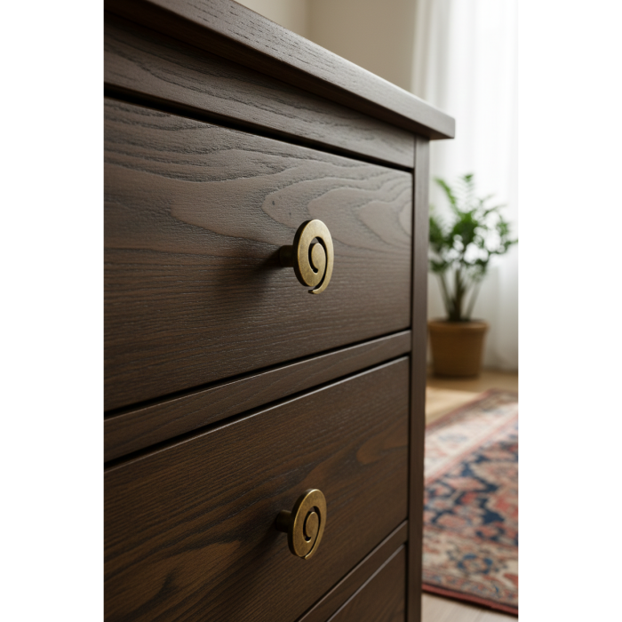 Buton pentru mobila Nemesio, finisaj alama antichizata, D:40 mm [4]