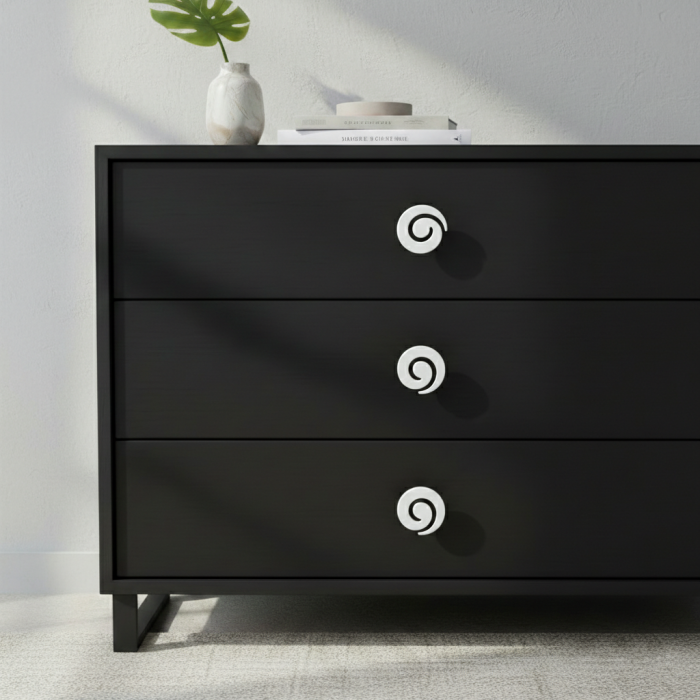 Buton pentru mobila Nemesio, finisaj alb, D:40 mm [4]