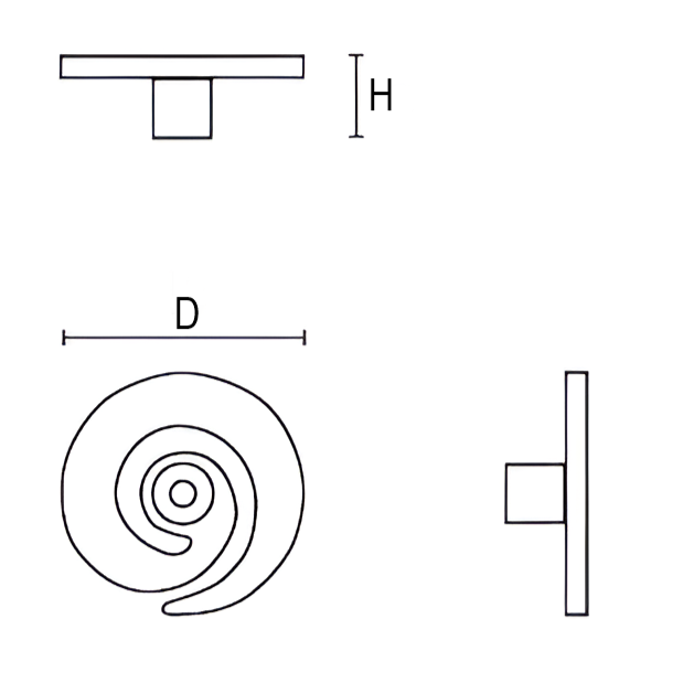 Buton pentru mobila Nemesio, finisaj negru cobalt, D:40 mm [5]