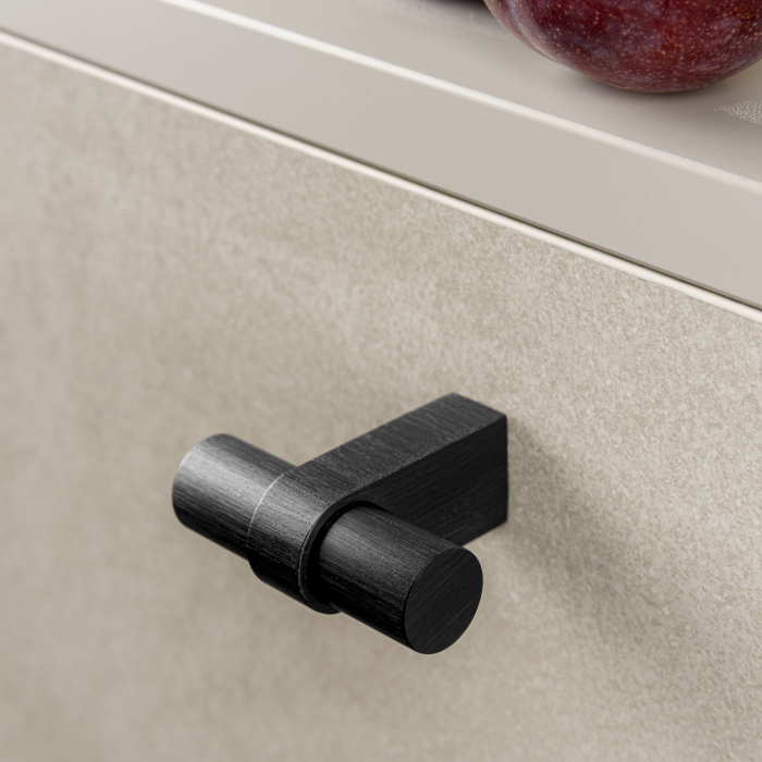 Buton pentru mobila Nobb, finisaj negru periat, 52x45mm [3]