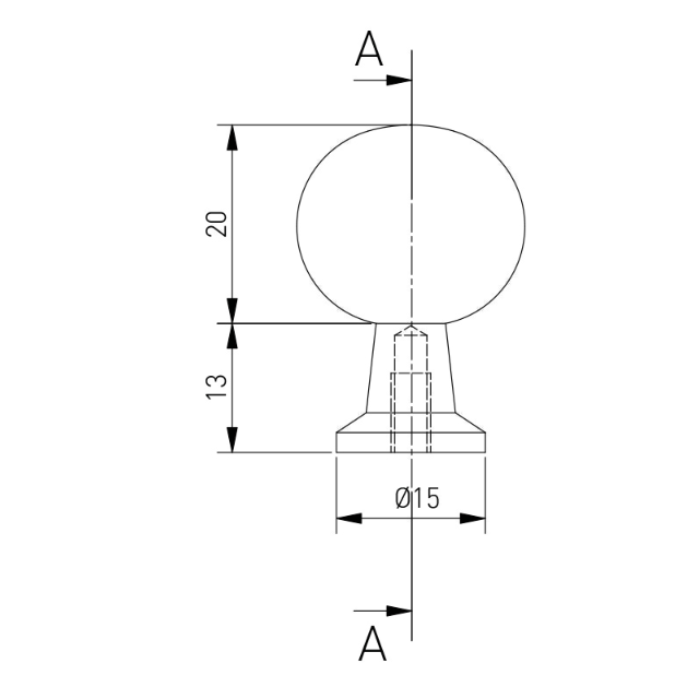 Buton pentru mobila Nord, finisaj auriu periat GT, 20x33 mm [7]