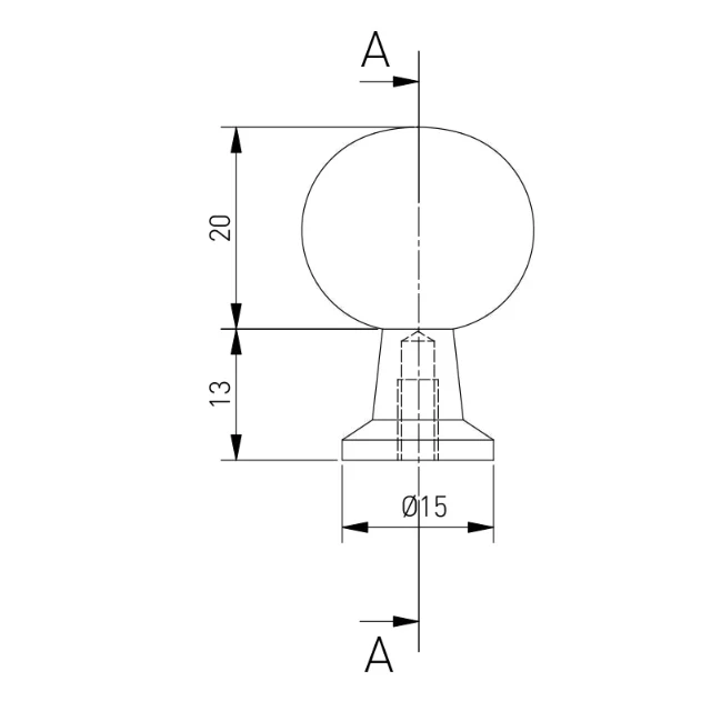 Buton pentru mobilă Nord GTV, cașmir GT, 20x33 mm [3]