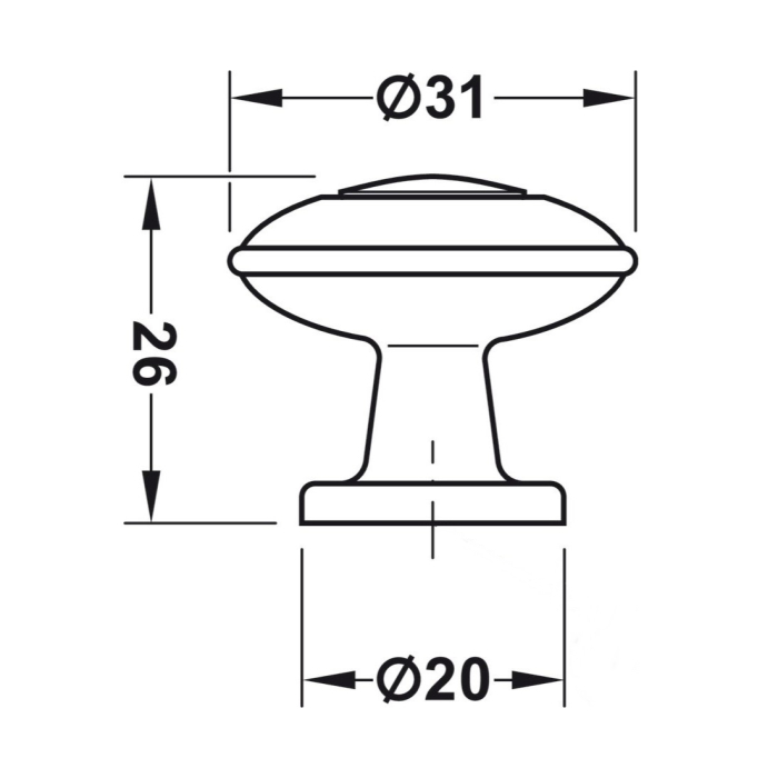 Buton pentru mobila Oren, finisaj negru mat, D:31 mm [4]