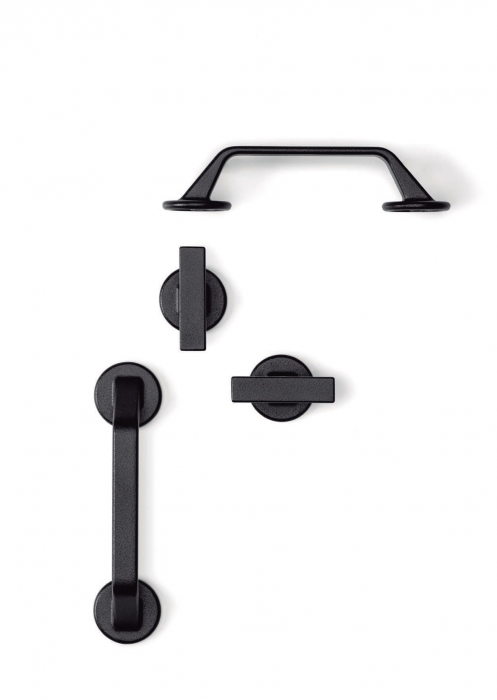 Buton pentru mobila Oto, finisaj negru texturat, 60x37 mm [7]