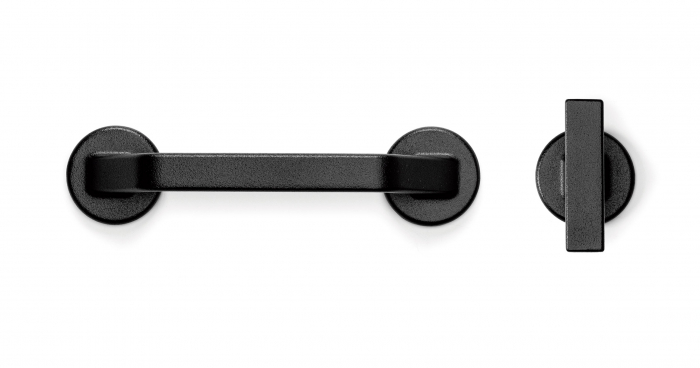 Buton pentru mobila Oto, finisaj negru texturat, 60x37 mm [2]
