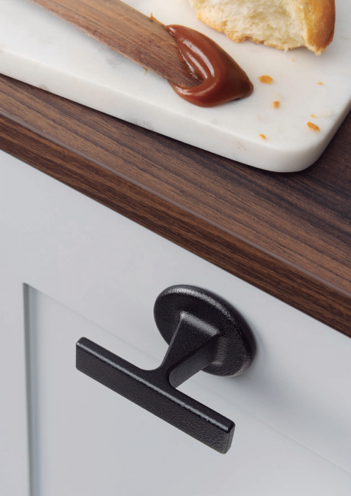Buton pentru mobila Oto, finisaj negru texturat, 60x37 mm [5]