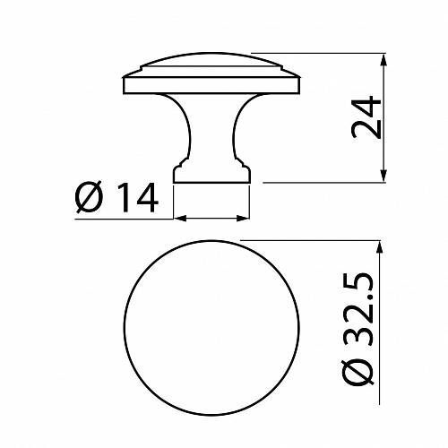 Buton pentru mobila Palermo, finisaj argint antichizat GT, D:32.5 mm [5]