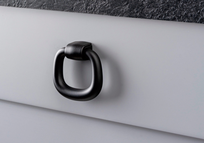 Buton pentru mobila Pendant, finisaj negru mat, L:39.3 mm [2]