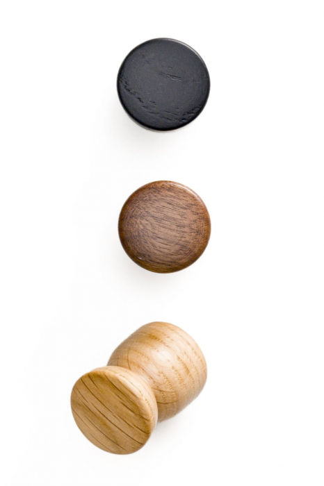 Buton pentru mobila Piece, finisaj negru mat lacuit, 25.4x35 mm [6]