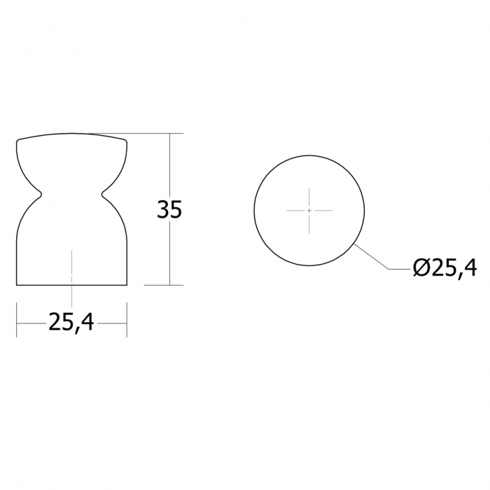 Buton pentru mobila Piece, finisaj stejar, 25.4x35 mm [5]