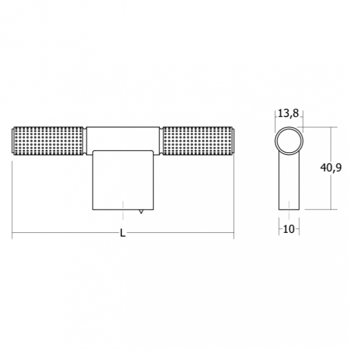 Buton pentru mobila Point Viefe, finisaj alama cava periata, 110x40.9 mm [4]