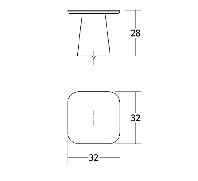 Buton pentru mobila Prism, finisaj nichel negru lustruit, 32x28 mm [3]